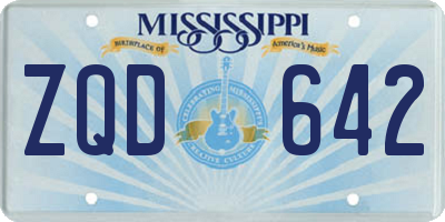 MS license plate ZQD642