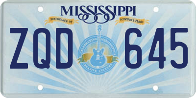 MS license plate ZQD645