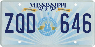 MS license plate ZQD646