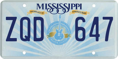 MS license plate ZQD647