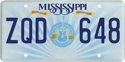 MS license plate ZQD648