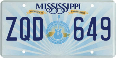 MS license plate ZQD649