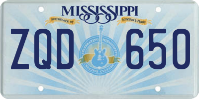 MS license plate ZQD650