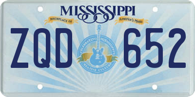 MS license plate ZQD652