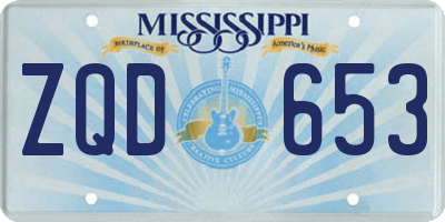 MS license plate ZQD653