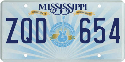 MS license plate ZQD654