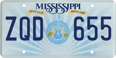 MS license plate ZQD655