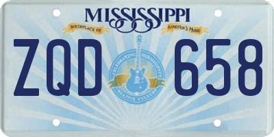 MS license plate ZQD658