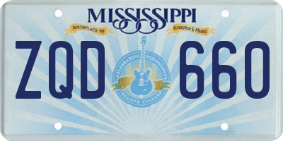 MS license plate ZQD660
