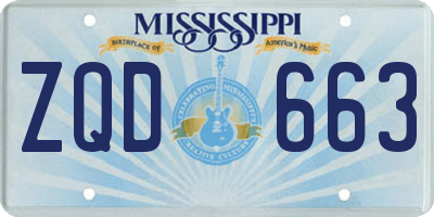MS license plate ZQD663