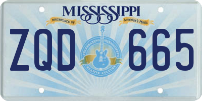 MS license plate ZQD665