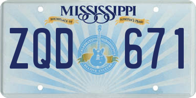 MS license plate ZQD671