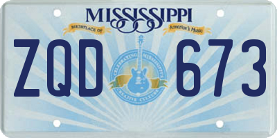 MS license plate ZQD673