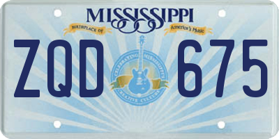 MS license plate ZQD675