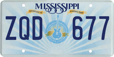 MS license plate ZQD677