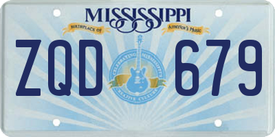 MS license plate ZQD679
