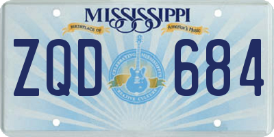 MS license plate ZQD684