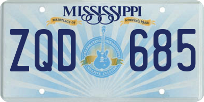 MS license plate ZQD685