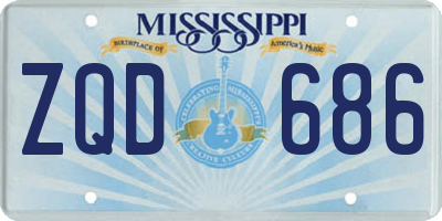 MS license plate ZQD686