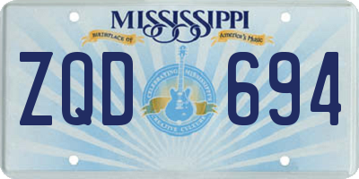 MS license plate ZQD694