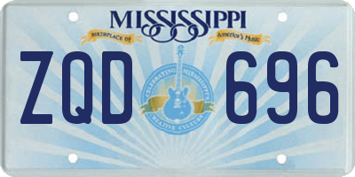MS license plate ZQD696