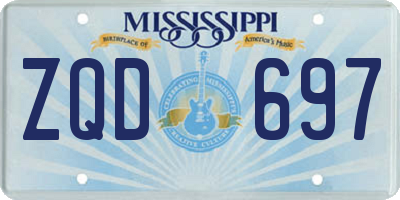 MS license plate ZQD697