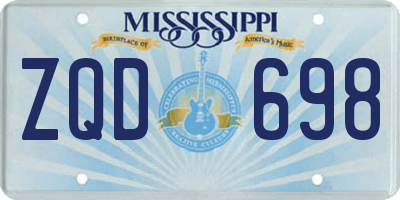 MS license plate ZQD698