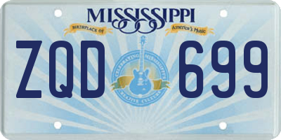 MS license plate ZQD699