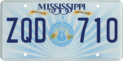 MS license plate ZQD710