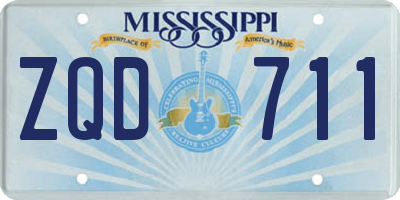 MS license plate ZQD711