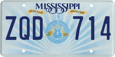 MS license plate ZQD714