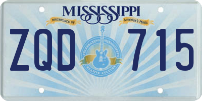 MS license plate ZQD715