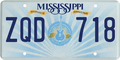 MS license plate ZQD718