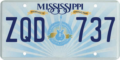 MS license plate ZQD737