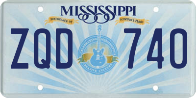 MS license plate ZQD740