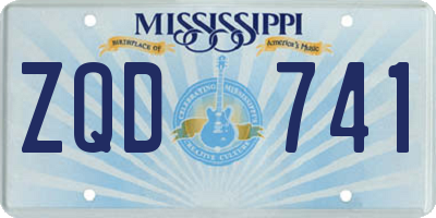 MS license plate ZQD741