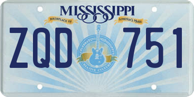 MS license plate ZQD751