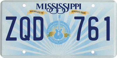 MS license plate ZQD761