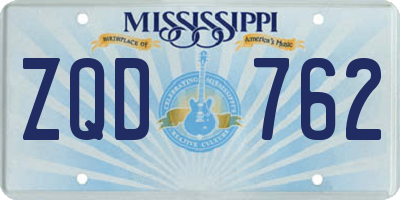 MS license plate ZQD762