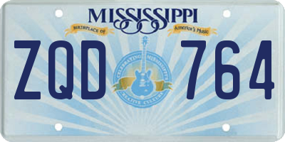 MS license plate ZQD764