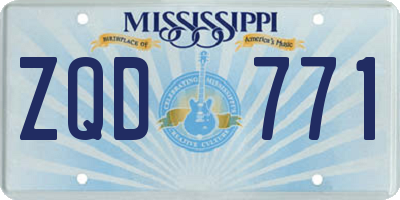 MS license plate ZQD771