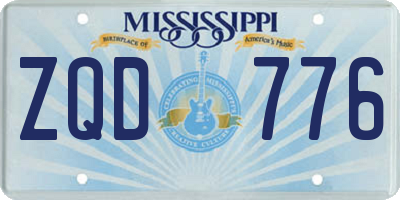 MS license plate ZQD776