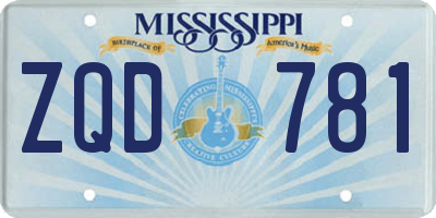 MS license plate ZQD781