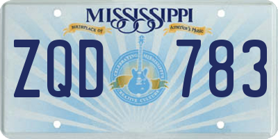 MS license plate ZQD783