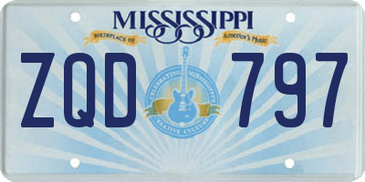 MS license plate ZQD797