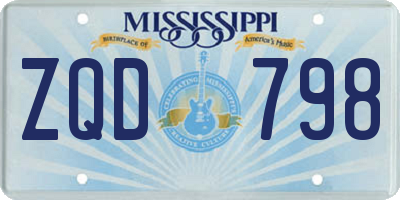MS license plate ZQD798