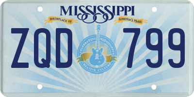 MS license plate ZQD799