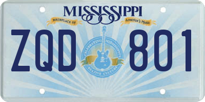 MS license plate ZQD801