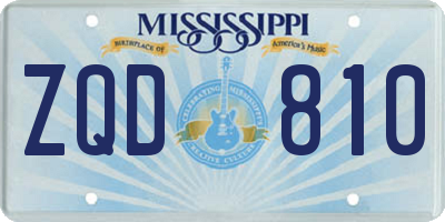 MS license plate ZQD810