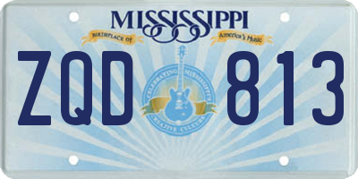 MS license plate ZQD813
